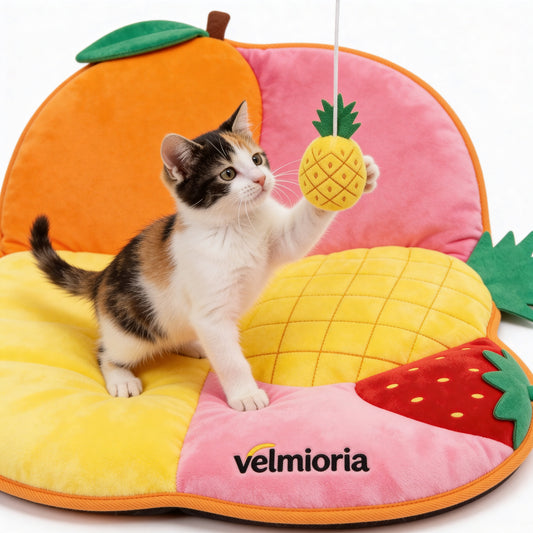 velmioria® Interactive Puzzle Cat Feeder Toy – Slow Feeding Treat Dispenser with Multi-Level Brain Game for Mental Stimulation & Indoor Enrichment