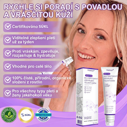 Doporučováno dermatology🥇 | 🍊Vitalisys® PDRN Multi-Peptidový masážní tělový krém – Proti stárnutí, hydratační, zpevňující, regenerační, sjednocující, proti akné a skvrnám, na odstraňování bradavic a mateřských znamének, pro úlevu při lupénce.❤️