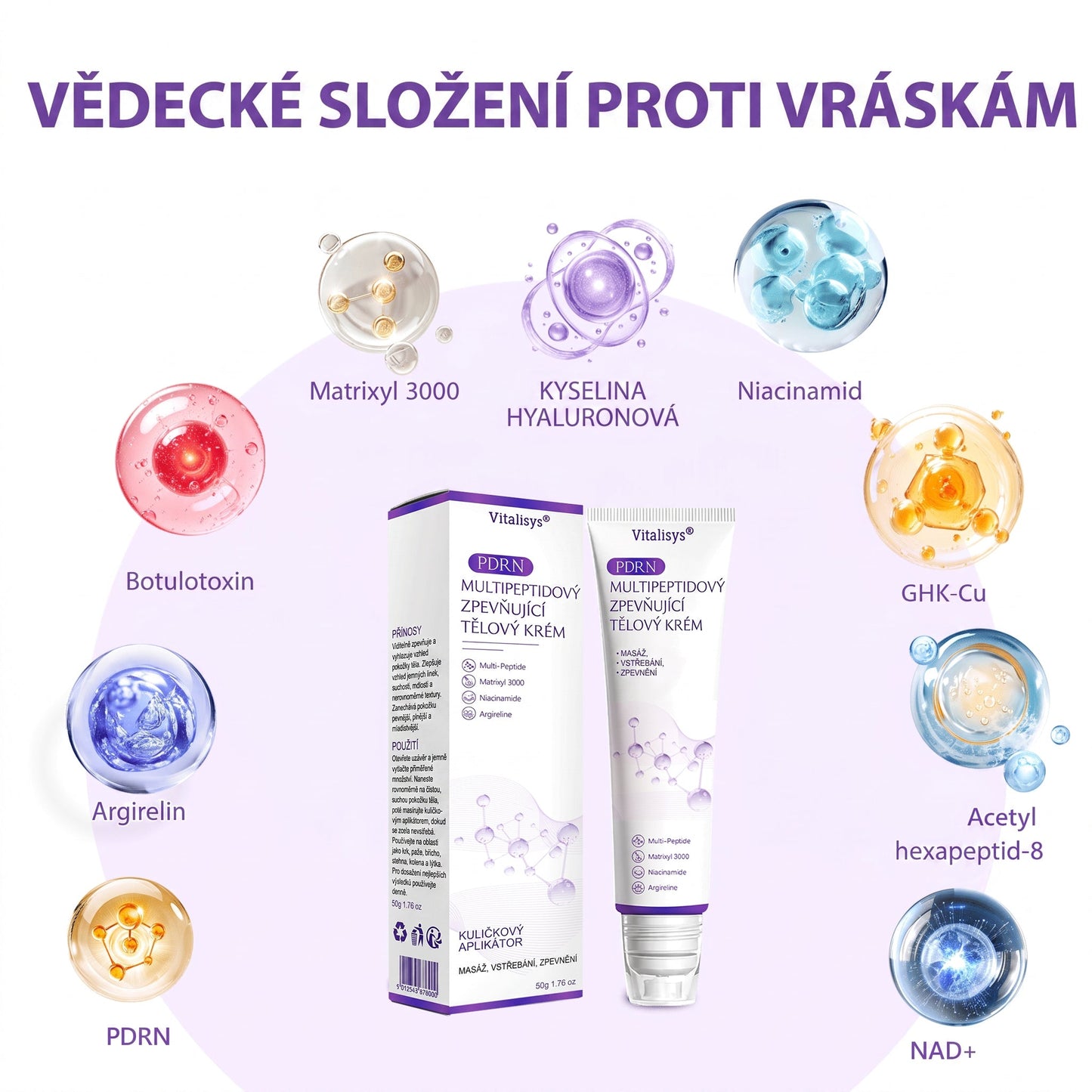 Doporučováno dermatology🥇 | 🍊Vitalisys® PDRN Multi-Peptidový masážní tělový krém – Proti stárnutí, hydratační, zpevňující, regenerační, sjednocující, proti akné a skvrnám, na odstraňování bradavic a mateřských znamének, pro úlevu při lupénce.❤️