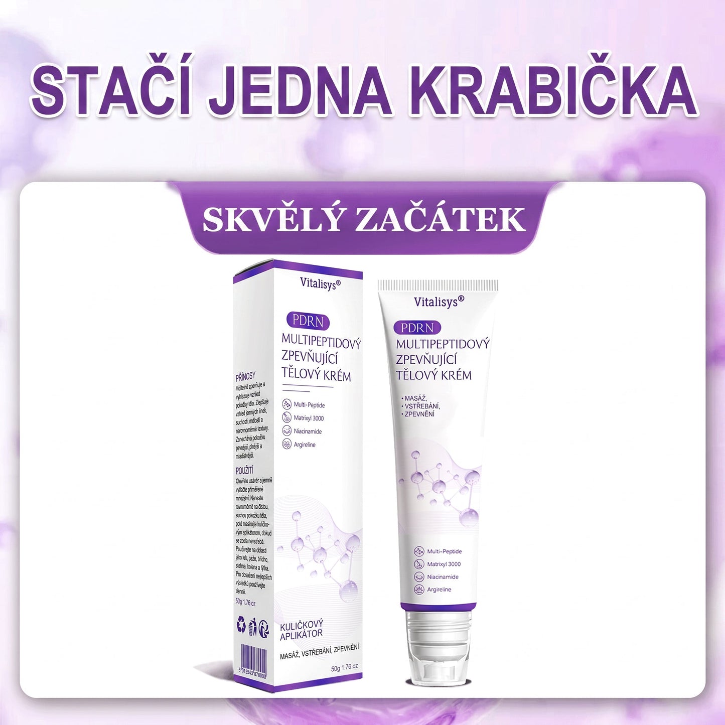 Doporučováno dermatology🥇 | 🍊Vitalisys® PDRN Multi-Peptidový masážní tělový krém – Proti stárnutí, hydratační, zpevňující, regenerační, sjednocující, proti akné a skvrnám, na odstraňování bradavic a mateřských znamének, pro úlevu při lupénce.❤️