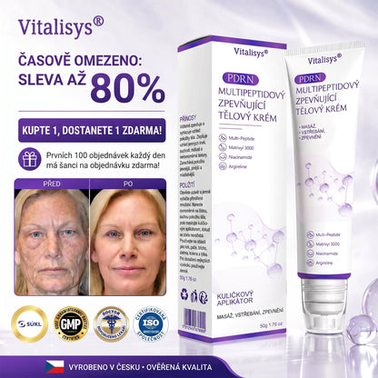 Doporučováno dermatology🥇 | 🍊Vitalisys® PDRN Multi-Peptidový masážní tělový krém – Proti stárnutí, hydratační, zpevňující, regenerační, sjednocující, proti akné a skvrnám, na odstraňování bradavic a mateřských znamének, pro úlevu při lupénce.❤️