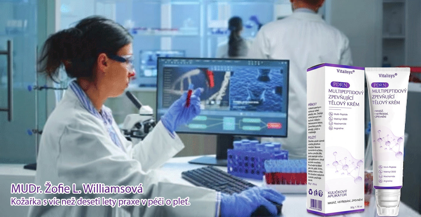 Doporučováno dermatology🥇 | 🍊Vitalisys® PDRN Multi-Peptidový masážní tělový krém – Proti stárnutí, hydratační, zpevňující, regenerační, sjednocující, proti akné a skvrnám, na odstraňování bradavic a mateřských znamének, pro úlevu při lupénce.❤️