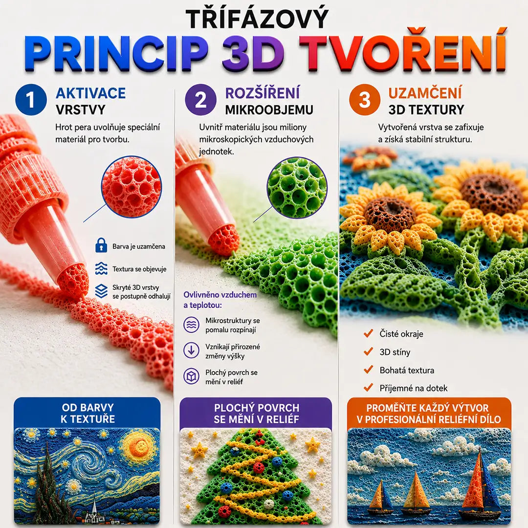 Dnes ušetříte 50 %丨🪄Topacme® 3D reliéfní pero – proměňte ploché kresby v hmatatelné 3D umění🌸
