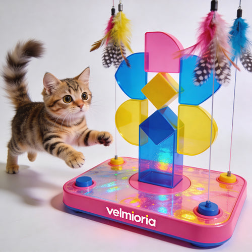 velmioria® Sound-Activated Plush Cat Kicker Toy – Interactive Crinkle & Squeak Cat Teaser for Biting, Kicking & Instinct Play