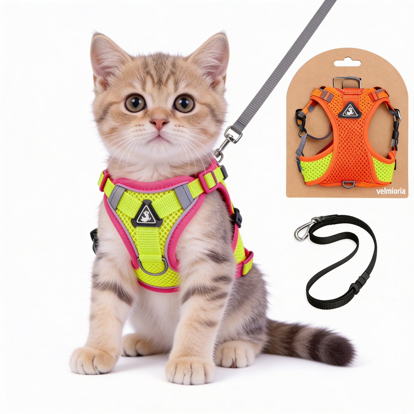 velmioria® Escape-Proof Cat Harness & Leash Set: Where Safety Meets Feline Adventure  Finally, Let Your Kitty Explore the World—Safely and Confidently