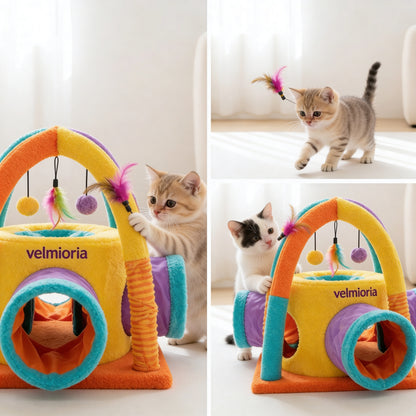 velmioria® Multi-Layer Snuffle Cat Mat – Interactive Foraging Puzzle Toy for Scent Training, Slow Feeding & Indoor Enrichment