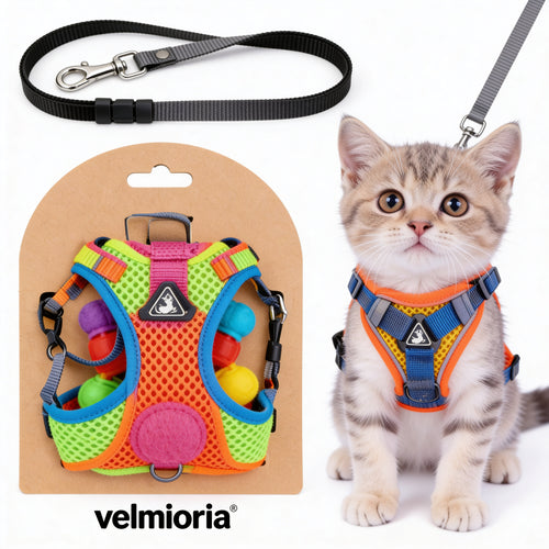 velmioria® Escape-Proof Cat Harness & Leash Set: Where Safety Meets Feline Adventure  Finally, Let Your Kitty Explore the World—Safely and Confidently